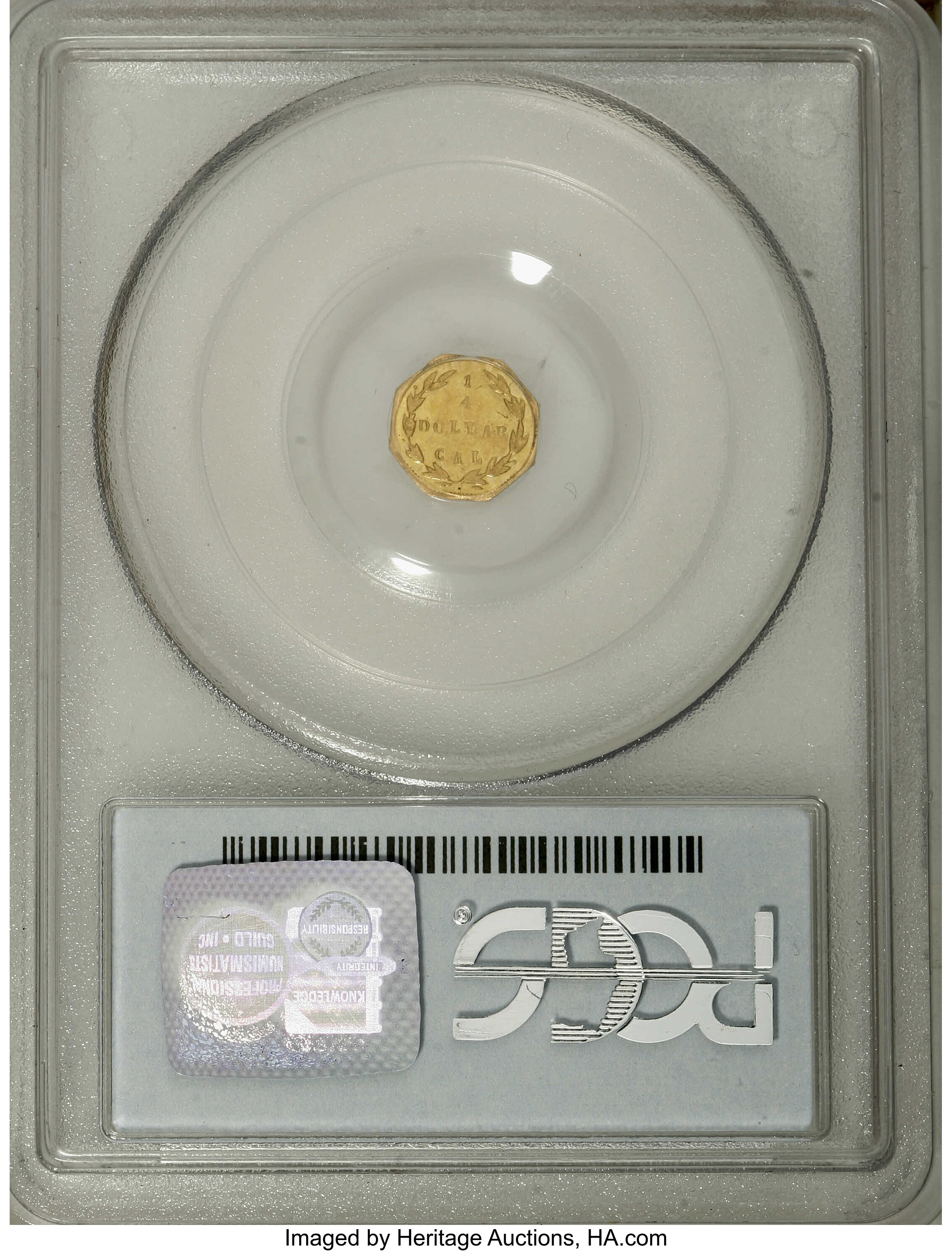 image for: 1871 25C Liberty Octagonal 25 Cents, BG-769, R.5, MS64 PCGS. Splashes of pumpkin-gold grace this primarily green-gold near-...