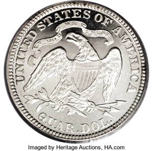 image for: 1891 25C PR64 Deep Cameo PCGS. The 1891 quarter saw 600 proofs made, a goodly number of which have apparently survived to t...