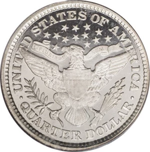 image for: 1896 25C PR67 Deep Cameo PCGS. As much as the Barber design has been maligned as unimaginative and aesthetically unappealin...