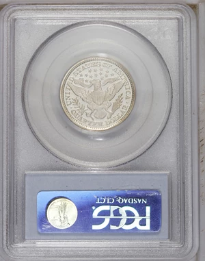 image for: 1896 25C PR67 Deep Cameo PCGS. As much as the Barber design has been maligned as unimaginative and aesthetically unappealin...