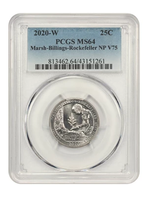 image for: 2020-W Marsh-Billings Rockefeller NP 25c PCGS MS64 (V75)