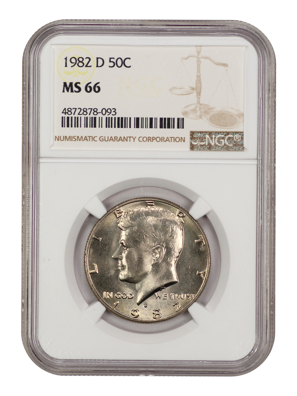 image for: 1982-D 50c NGC MS66