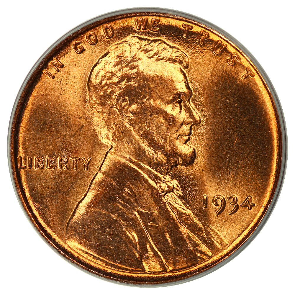 1934 1c PCGS MS65 RD (OGH)