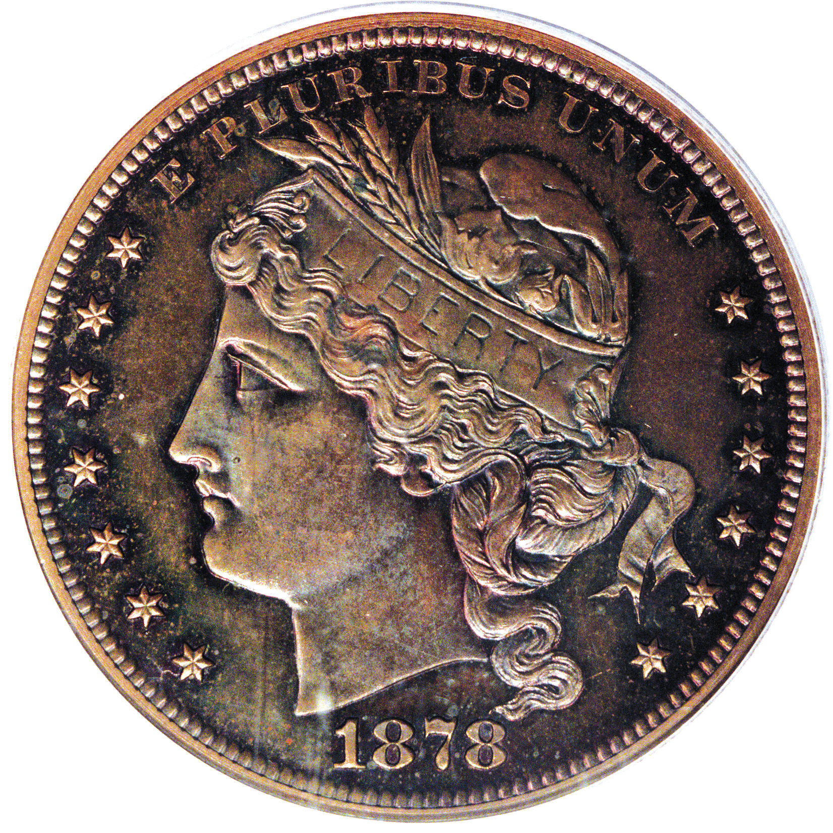 image for: 1878 $1 Goloid Dollar, Judd-1562, Pollock-1753, R.6-7, PR65 Red and Brown PCGS. This goloid d...