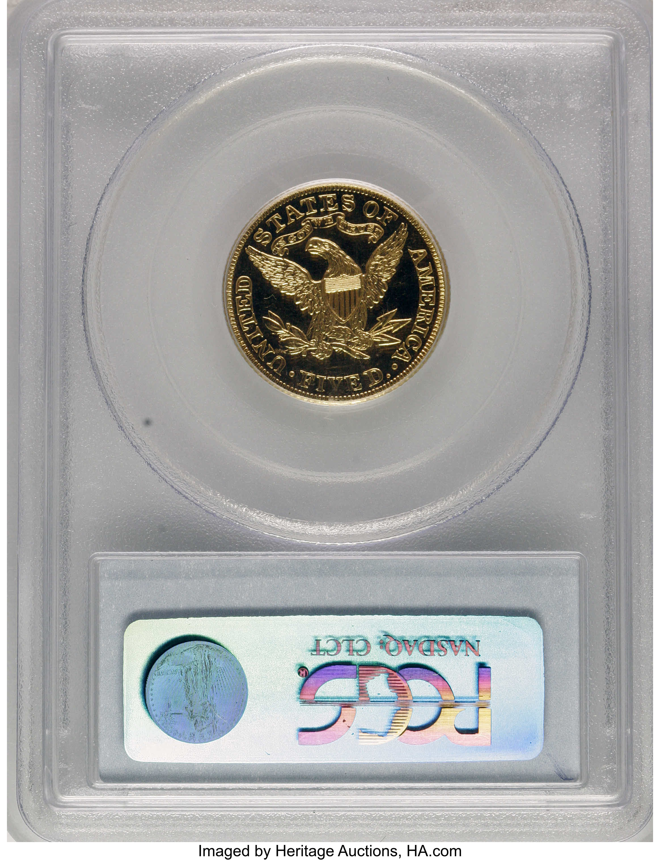 image for: 1904 $5 PR65 Cameo PCGS. Jeff Garrett and Ron Guth, in their Encyclopedia of U.S. Gold Coins, estimate that only 50 to ...