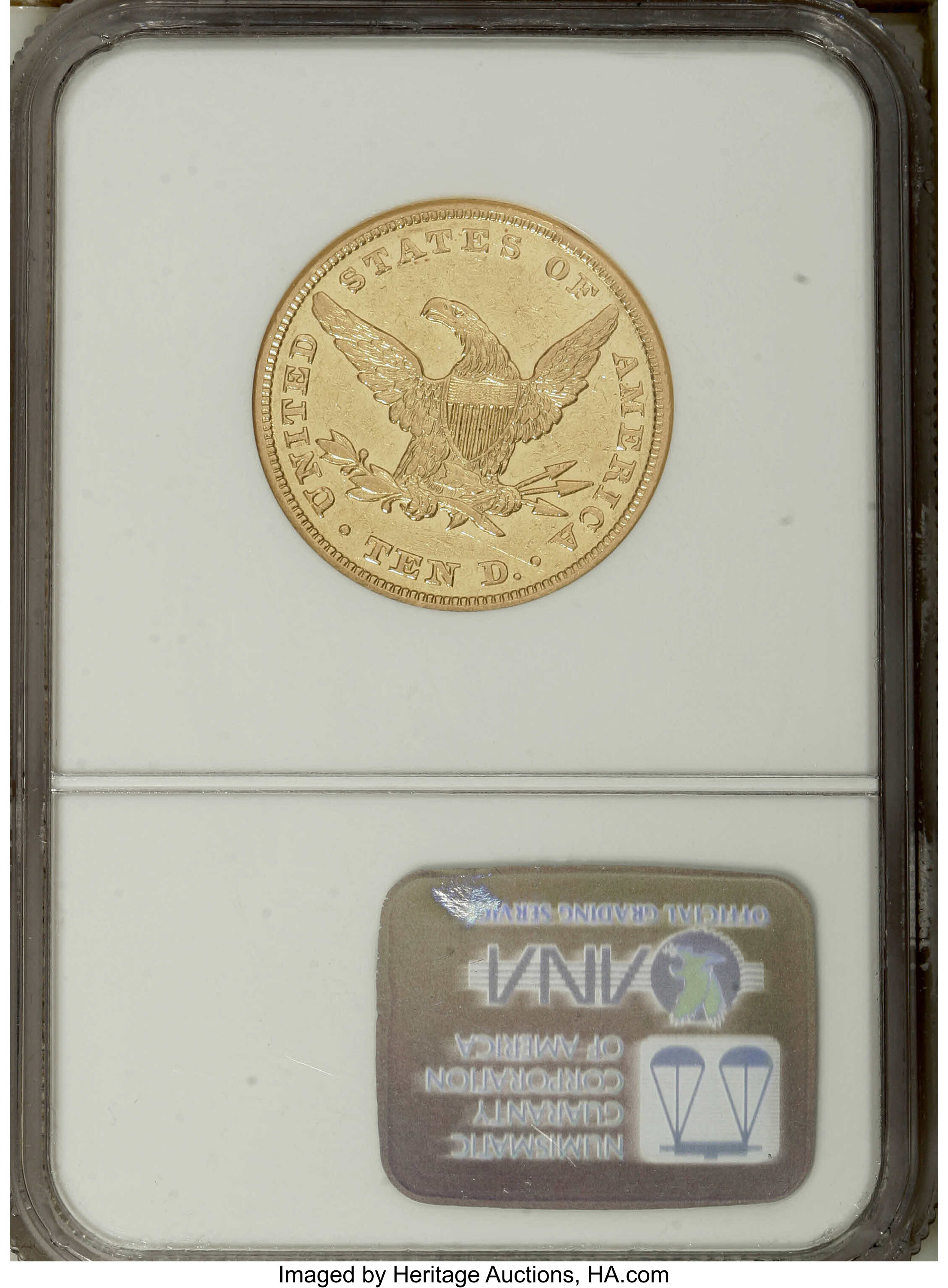 image for: 1844 $10 XF45 NGC. Struck during the last year of the Hard Times, 1838-1844, the 1844 ten dollar had a low mintage of only ...