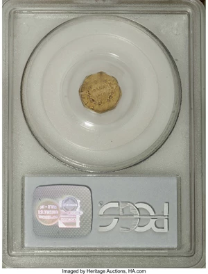 image for: 1860 $1 Liberty Octagonal 1 Dollar, BG-1102, R.4, XF45 PCGS. A green-gold octagonal dollar with light lilac highlights. Mag...