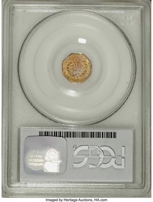 image for: 1860 $1 Liberty Octagonal 1 Dollar, BG-1102, R.4, MS62 PCGS. Die State II with a bisecting obverse crack. Rose and ice-blue...