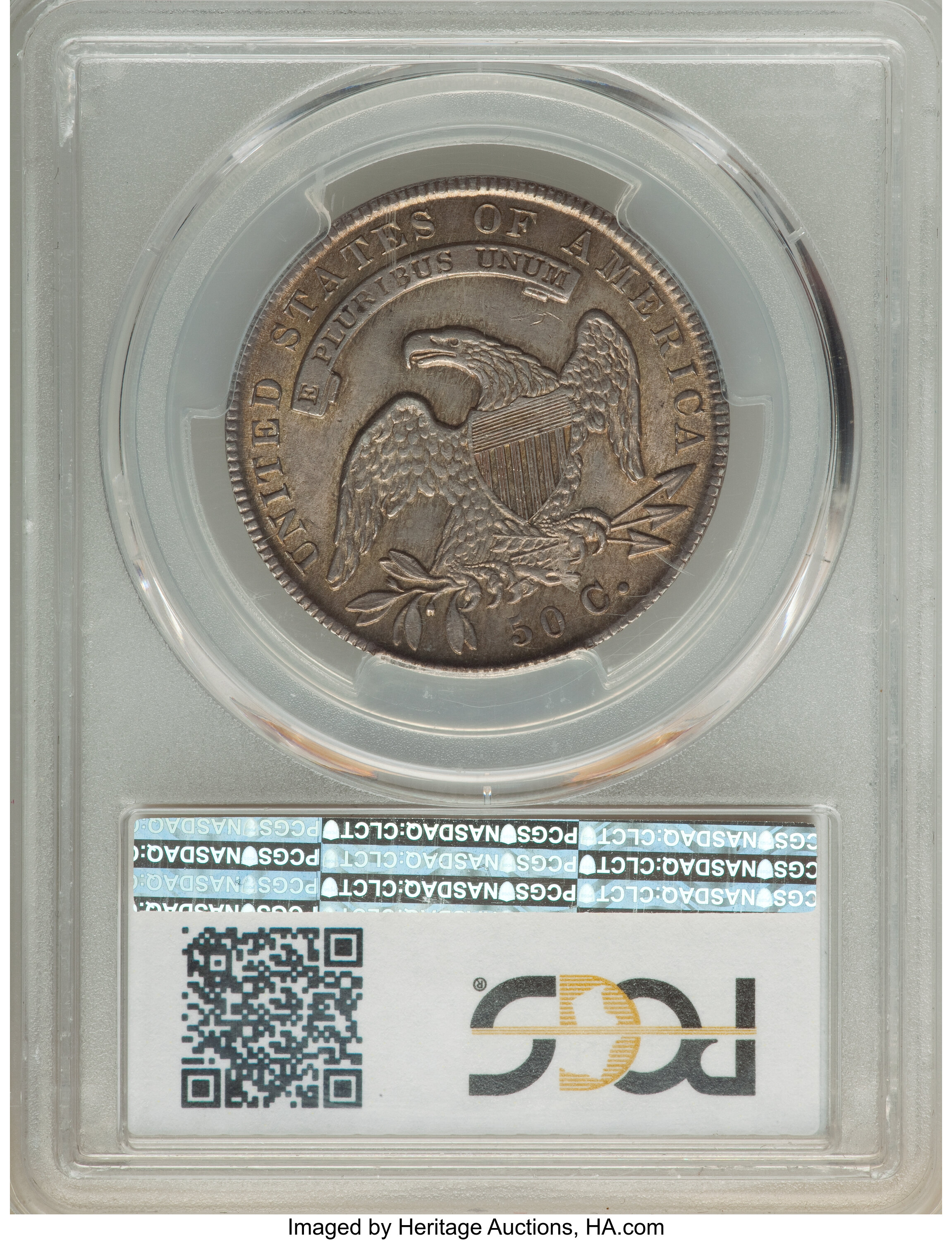image for: 1836 50C Lettered Edge, O-114, R.2, AU55 PCGS. PCGS Population: (5/4). NGC Census: (2/7). AU55. Mintage 6,545,000. ...