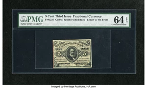 image for: Fr. 1237 5c Third Issue PMG Choice Uncirculated 64 EPQ.