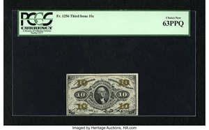 image for: Fr. 1256 10c Third Issue PCGS Choice New 63PPQ.