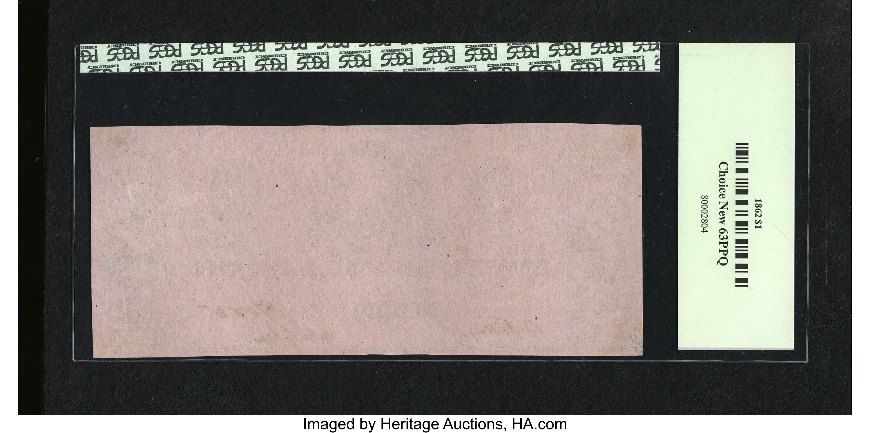 image for: T55 $1 1862. This well margined Clay Ace has been graded Choice New 63PPQ by PCGS....