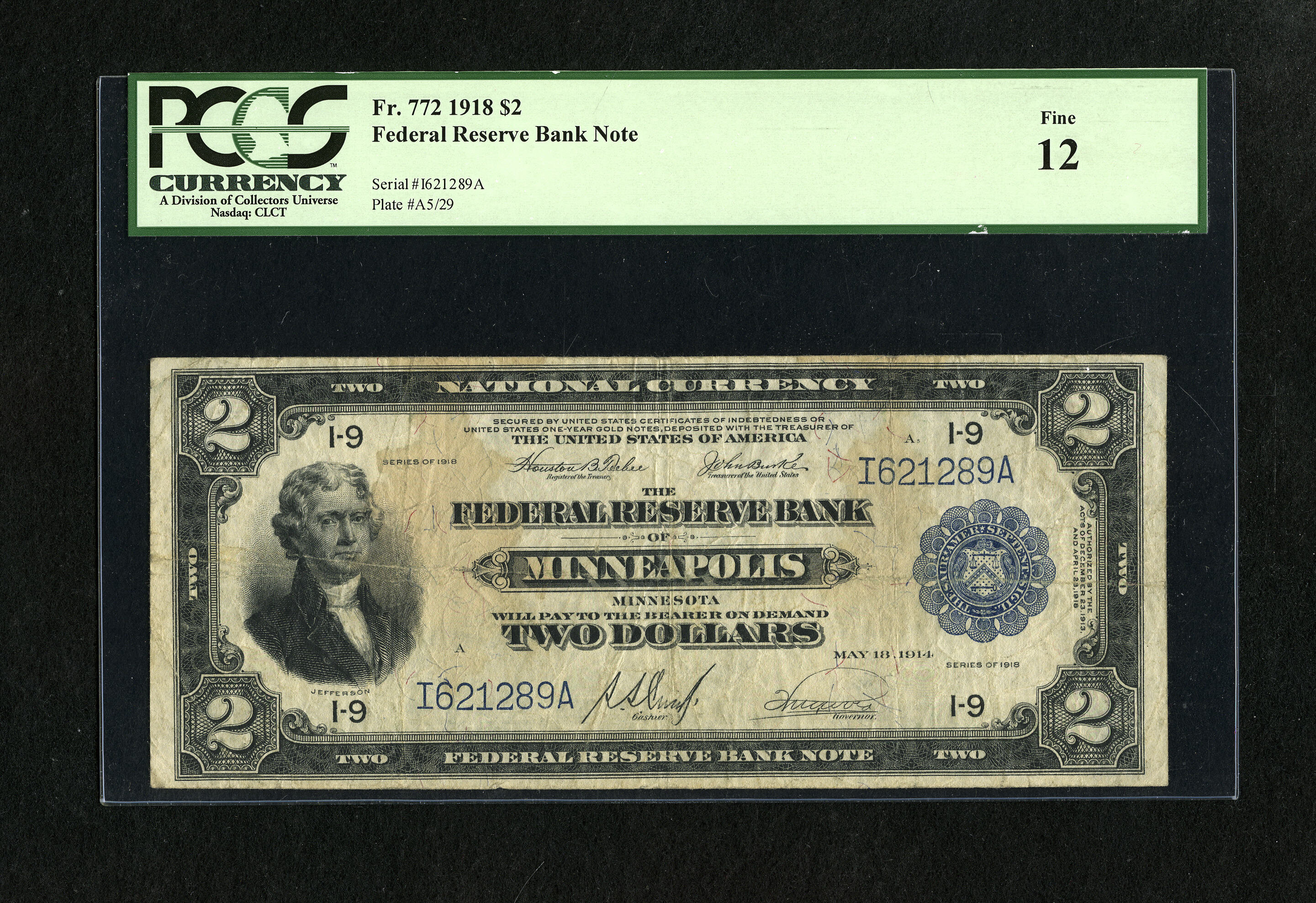 image for: Fr. 772 $2 1918 Federal Reserve Bank Note PCGS Fine 12. An attractive Battleship with bold paper for the grade. A couple of ...