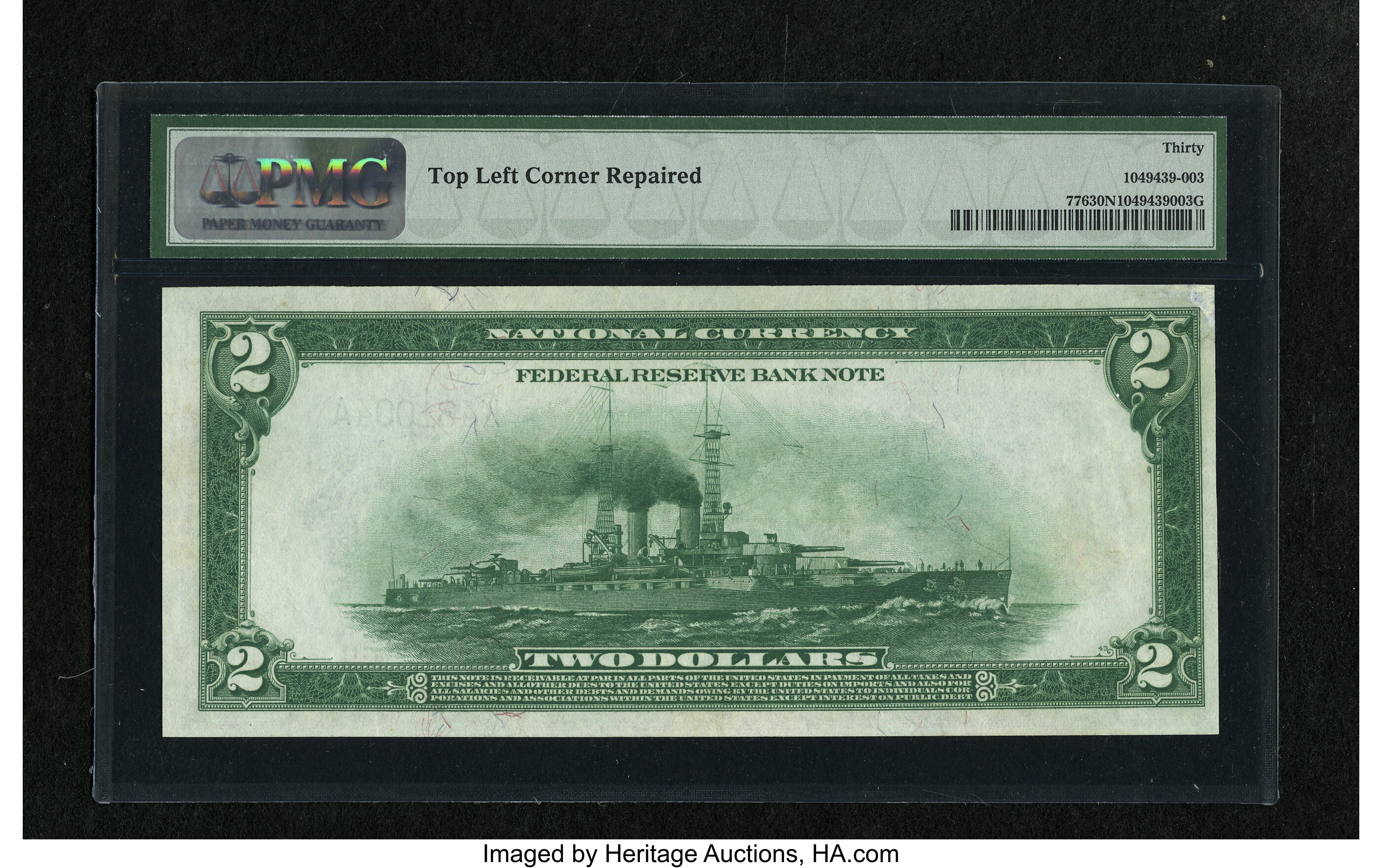 image for: Fr. 776 $2 1918 Federal Reserve Bank Note PMG Very Fine 30 Net.