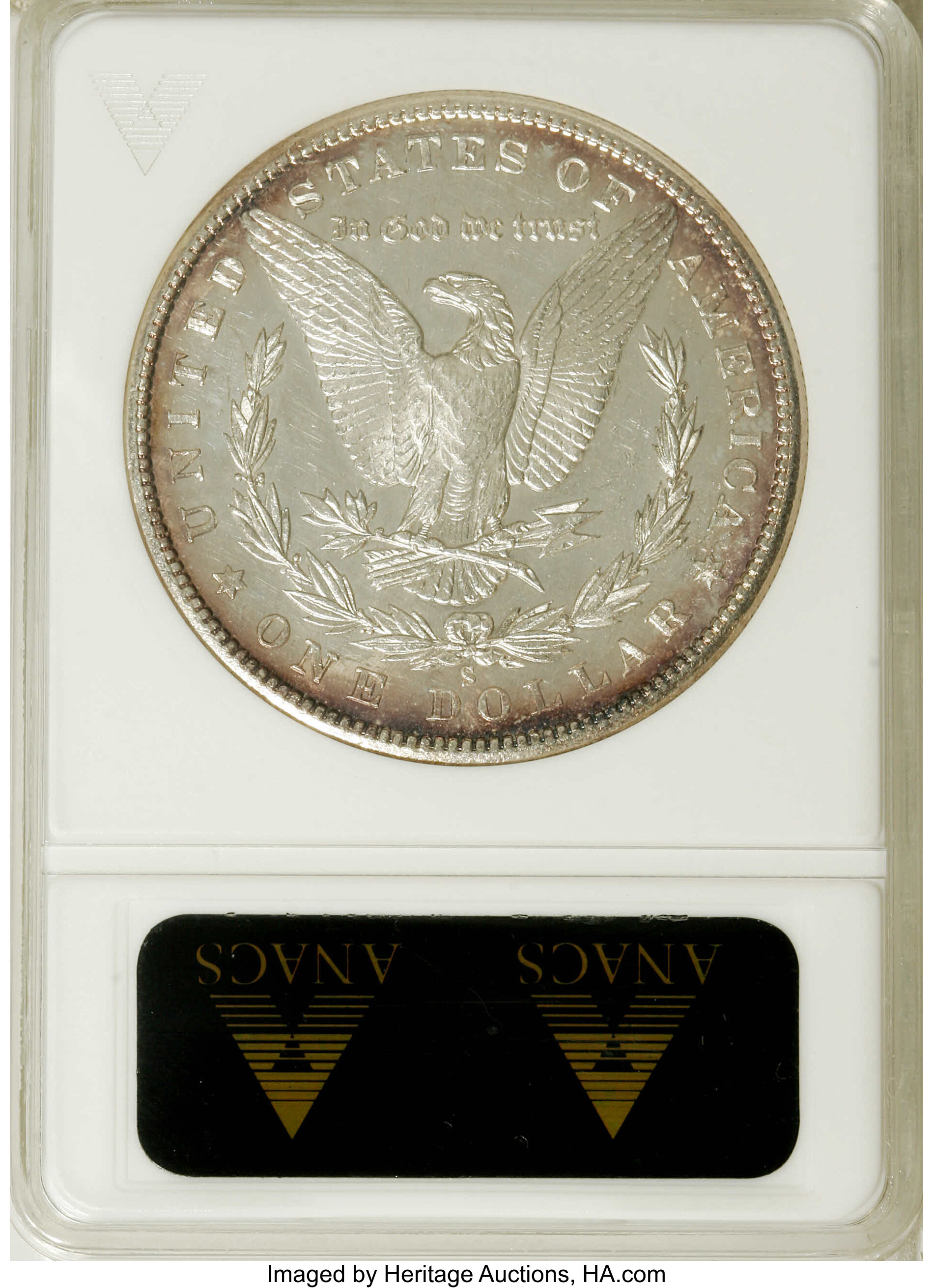 image for: 1880/79-S $1 MS62 Deep Mirror Prooflike ANACS. VAM-9. A Top 100 Variety. (#97121)...