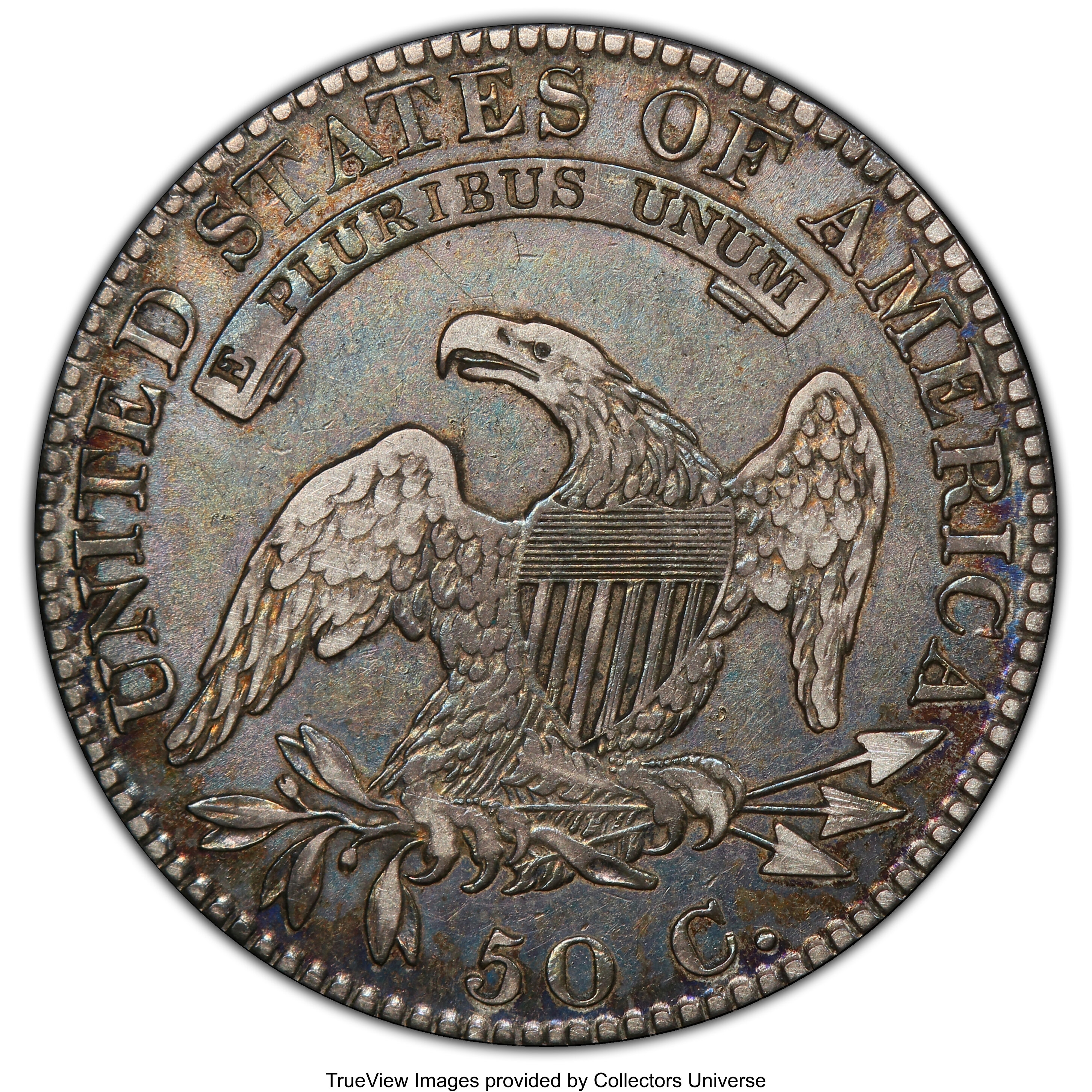 image for: 1820/19 50C Square Base 2, O-101a, R.2, XF40 PCGS. PCGS Population: (2/4 and 0/0+). NGC Census: (1/7 and 0/0+). XF40. ...