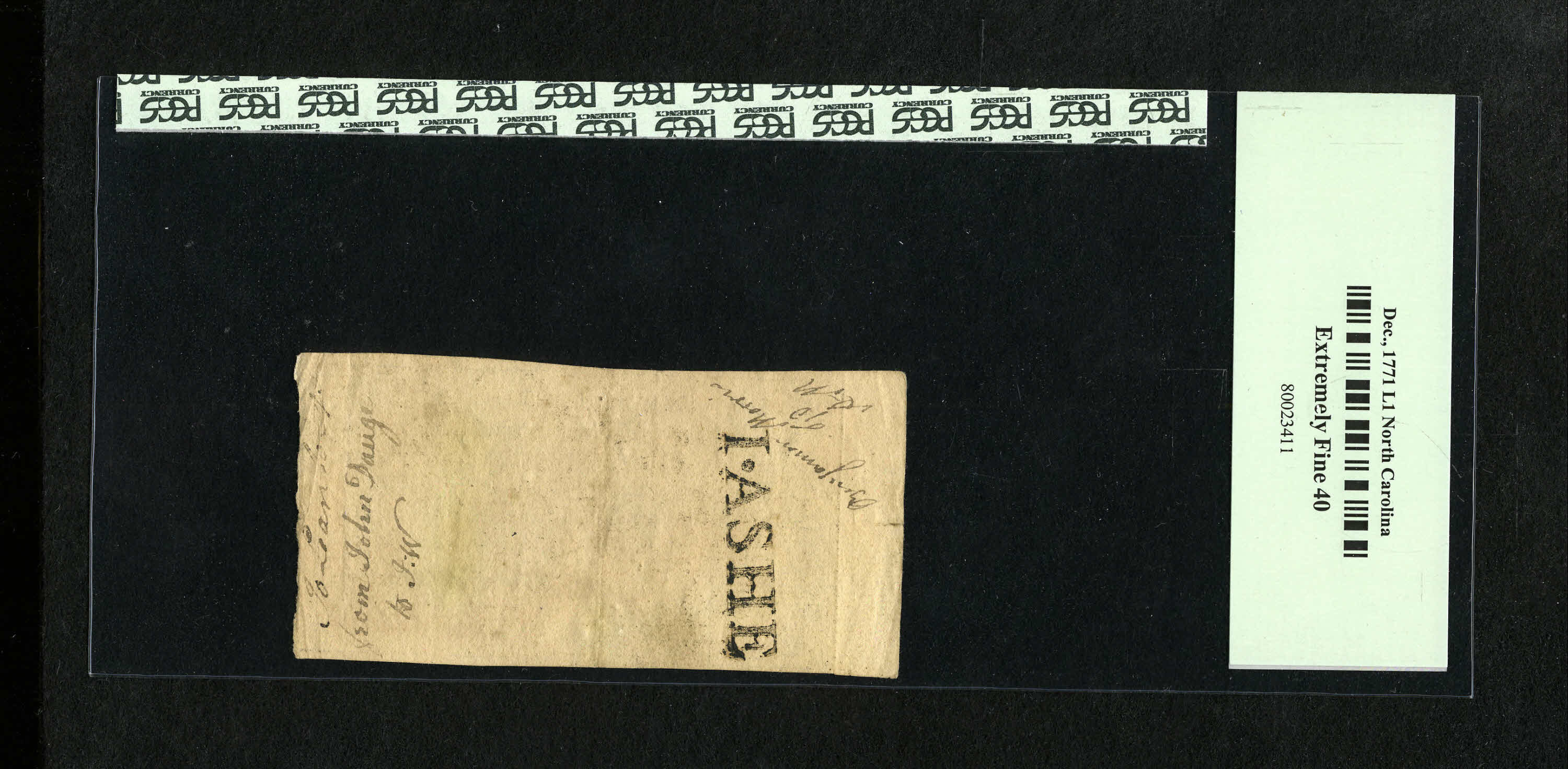 image for: North Carolina December, 1771 £1 PCGS Extremely Fine 40....