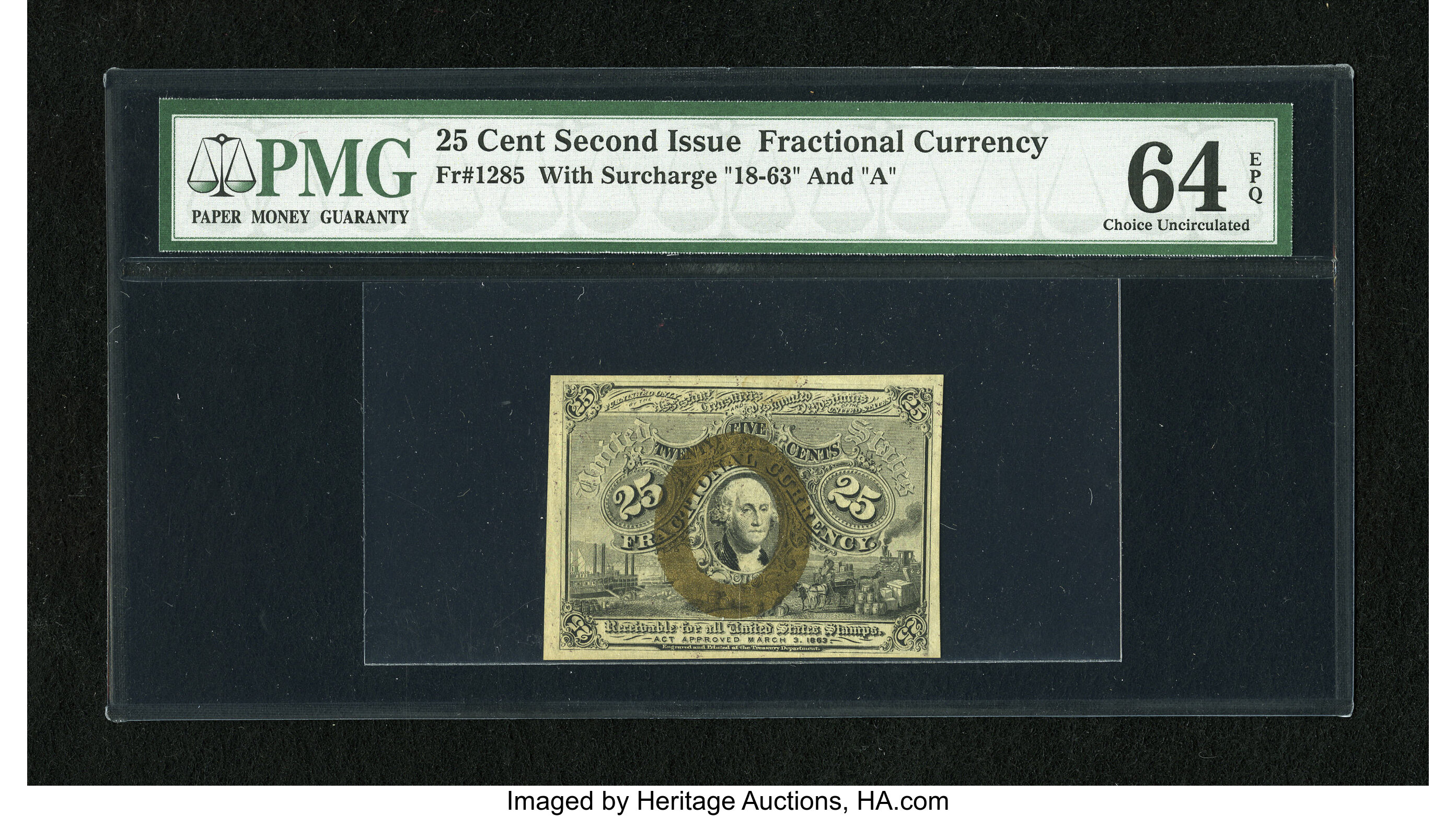 image for: Fr. 1285 25c Second Issue PMG Choice Uncirculated 64 EPQ....