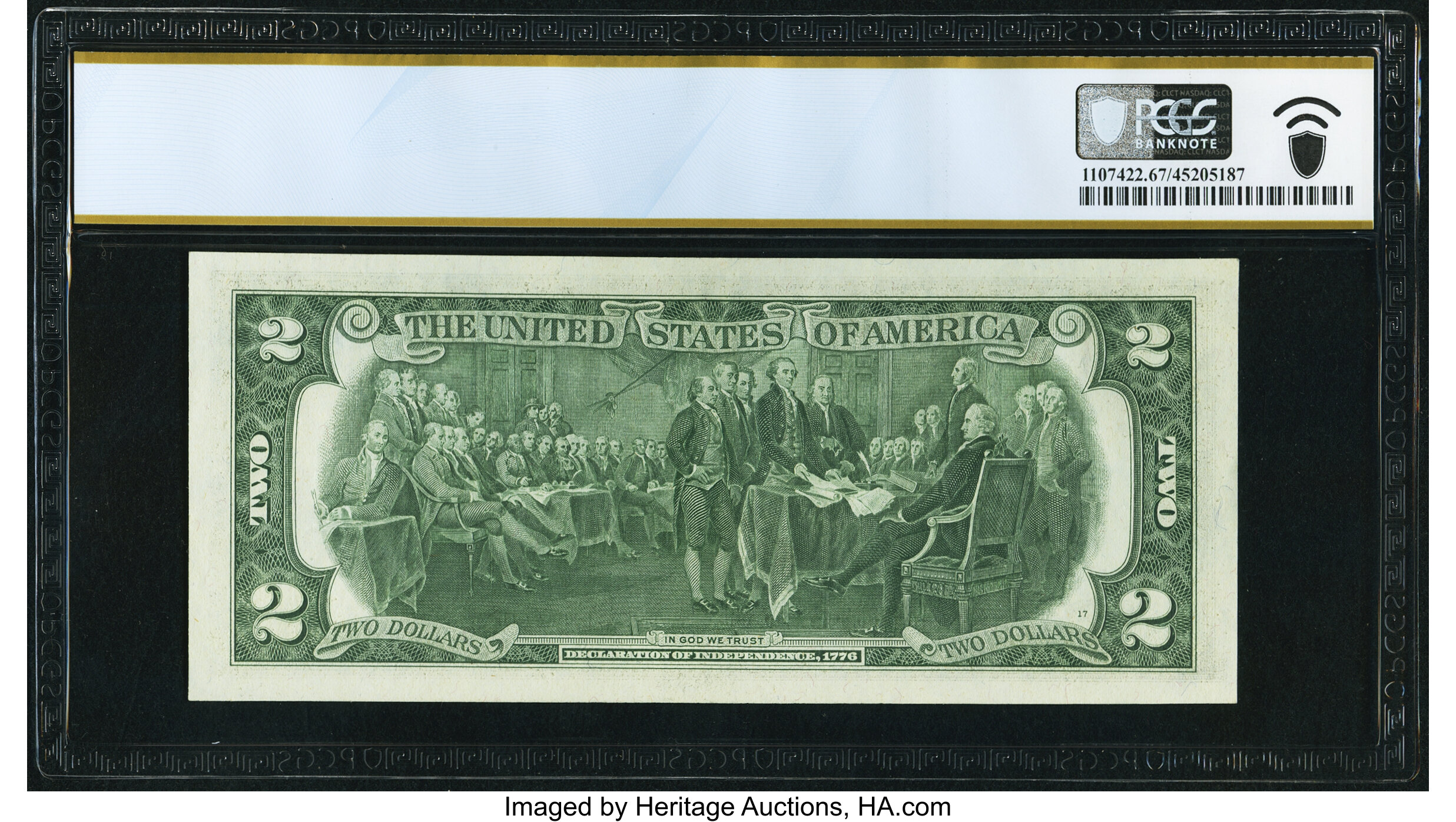 image for: Low Serial Number 833 Fr. 1935-B* $2 1976 Federal Reserve Star Note. PCGS Banknote Superb Gem Unc 67 PPQ....