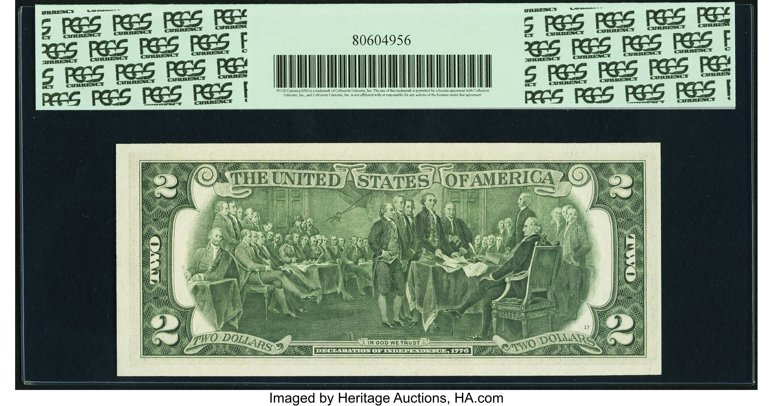 image for: Fancy Radar Serial Number 04000040 Fr. 1935-D $2 1976 Federal Reserve Note. PCGS New 62PPQ....