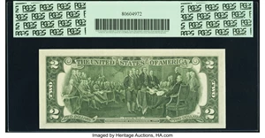 image for: Radar Serial Number 00766700 Fr. 1935-I $2 1976 Federal Reserve Note. PCGS Very Choice New 64PPQ....