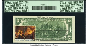image for: Postally Cancelled July 4, 1976 Fr. 1935-J $2 1976 Federal Reserve Note. PCGS Very Choice New 64PPQ....