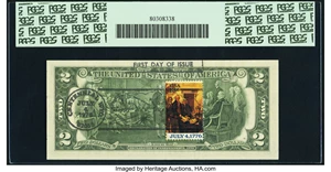image for: Postally Cancelled July 4, 1976 Fr. 1935-J* $2 1976 Federal Reserve Star Note. PCGS Very Choice New 64PPQ....