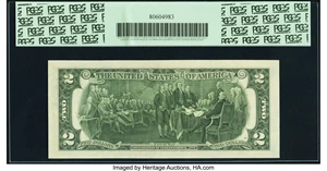 image for: Radar Serial Number 12122121 Fr. 1935-K $2 1976 Federal Reserve Note. PCGS Choice New 63PPQ....