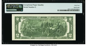 image for: Low Serial Number 2 Fr. 1935-L* $2 1976 Federal Reserve Star Note. PMG Choice Uncirculated 64 EPQ....