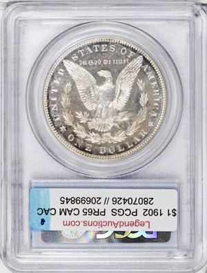 image for: $1 1902 PCGS PR65 CAM CAC