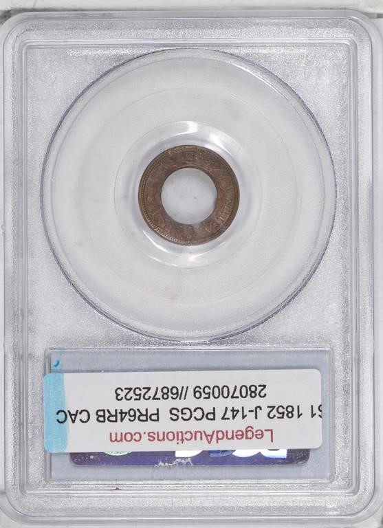 image for: $1 1852 J-147. PCGS  PR64 RB CAC