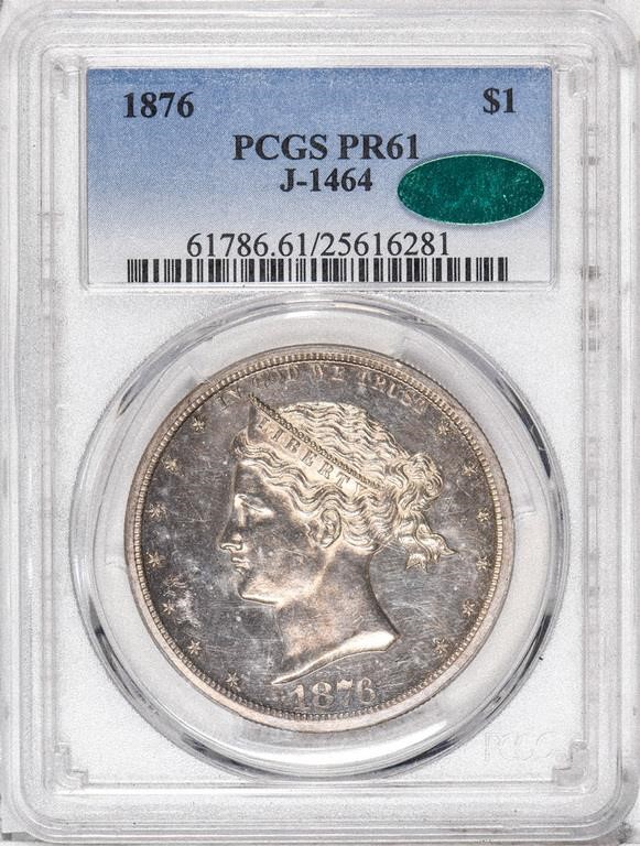 image for: $1 1876 J-1464. PCGS  PR61 CAC