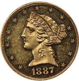 image for: $5 1887 PCGS PR60 CAM CAC