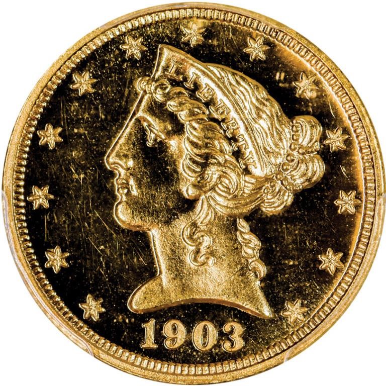 image for: $5 1903  PCGS  PR64+ CAC