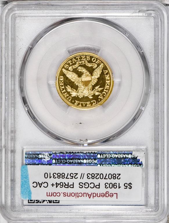 image for: $5 1903  PCGS  PR64+ CAC