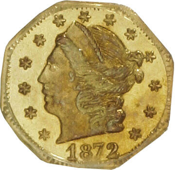 image for: 1872 25C Liberty Octagonal 25 Cents, BG-725, High R.5, MS64 PCGS. Ex: Jay Roe. PCGS Population (11/3). NGC Census: (0/0).  ...