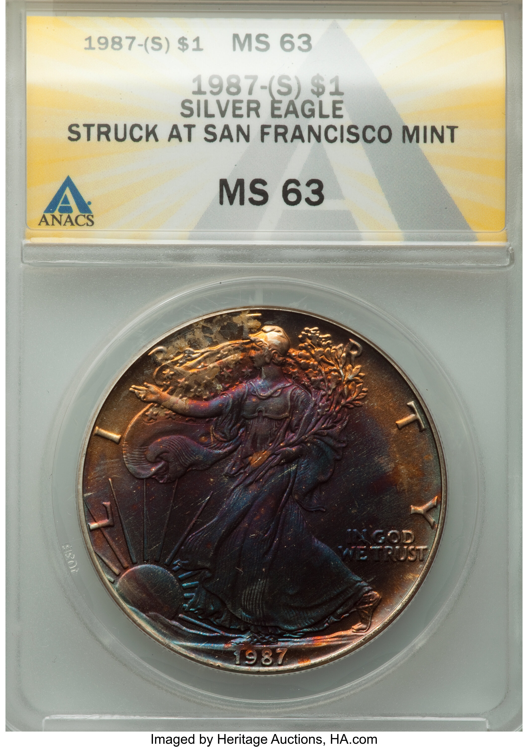 1987 $1  Silver Eagle MS63 thumbnail 4