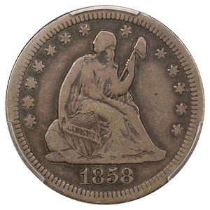 image for: 1858-S 25c PCGS F15
