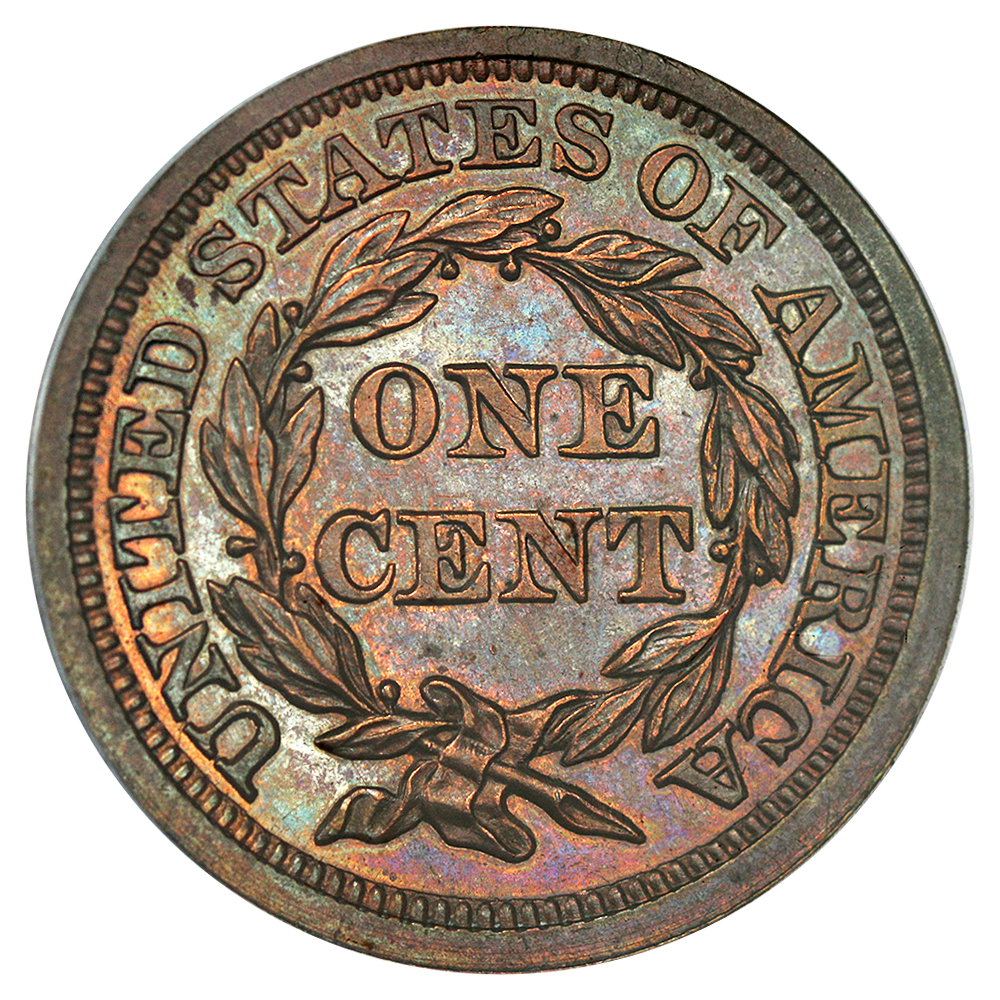 image for: 1857 1c PCGS/CAC Proof 63 RB (Small Date  OGH)