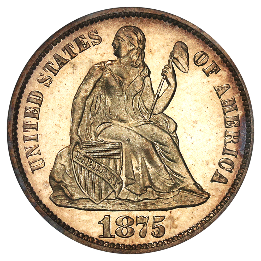 image for: 1875 10c PCGS/CAC Proof 62 DCAM