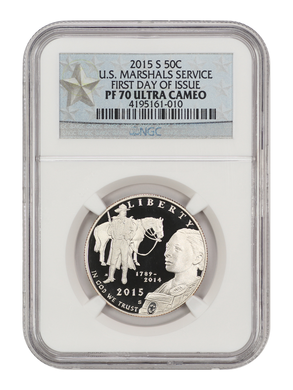 image for: 2015-S U.S. Marshals Service 50c NGC Proof 70 UCAM (First Day of Issue)