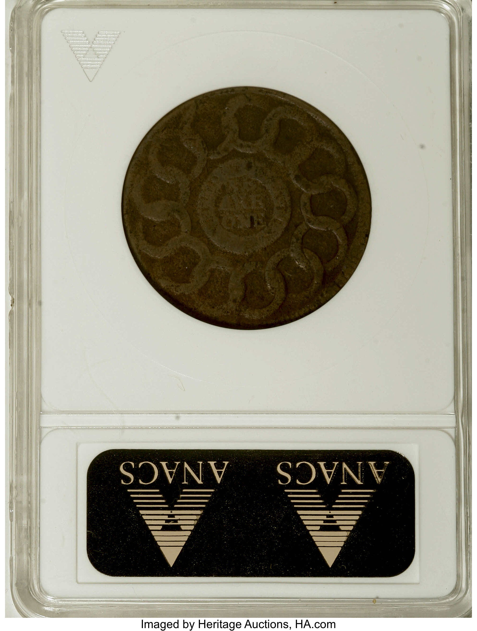 image for: 1787 1C New Haven Brass--Corroded--ANACS. Fine Details, Net VG8. NGC Census: (0/0). PCGS Population (0/3).   (#919)...
