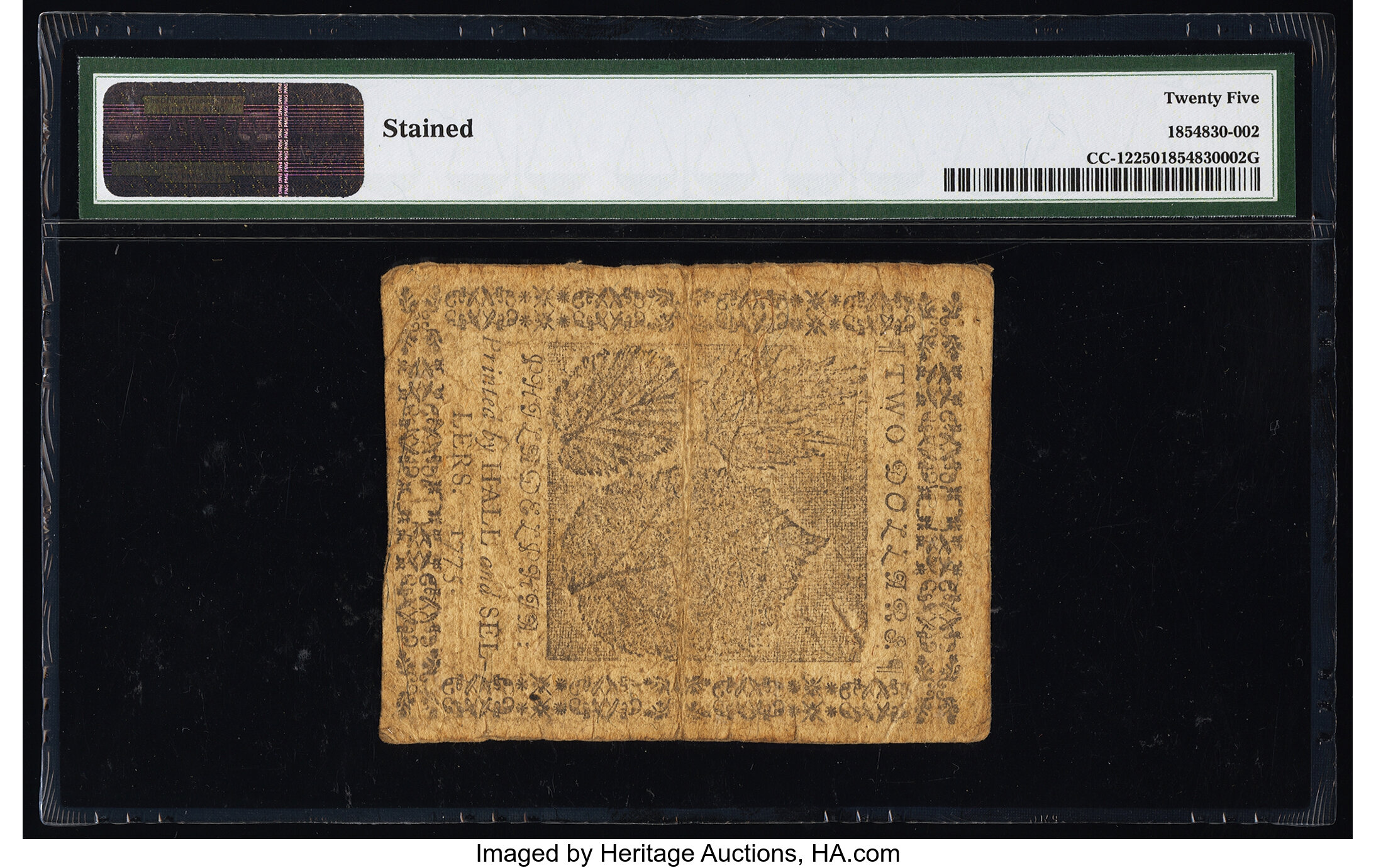 image for: Continental Currency November 29, 1775 $2 PMG Very Fine 25....