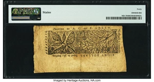 image for: Maryland April 10, 1774 $8 PMG Extremely Fine 40....