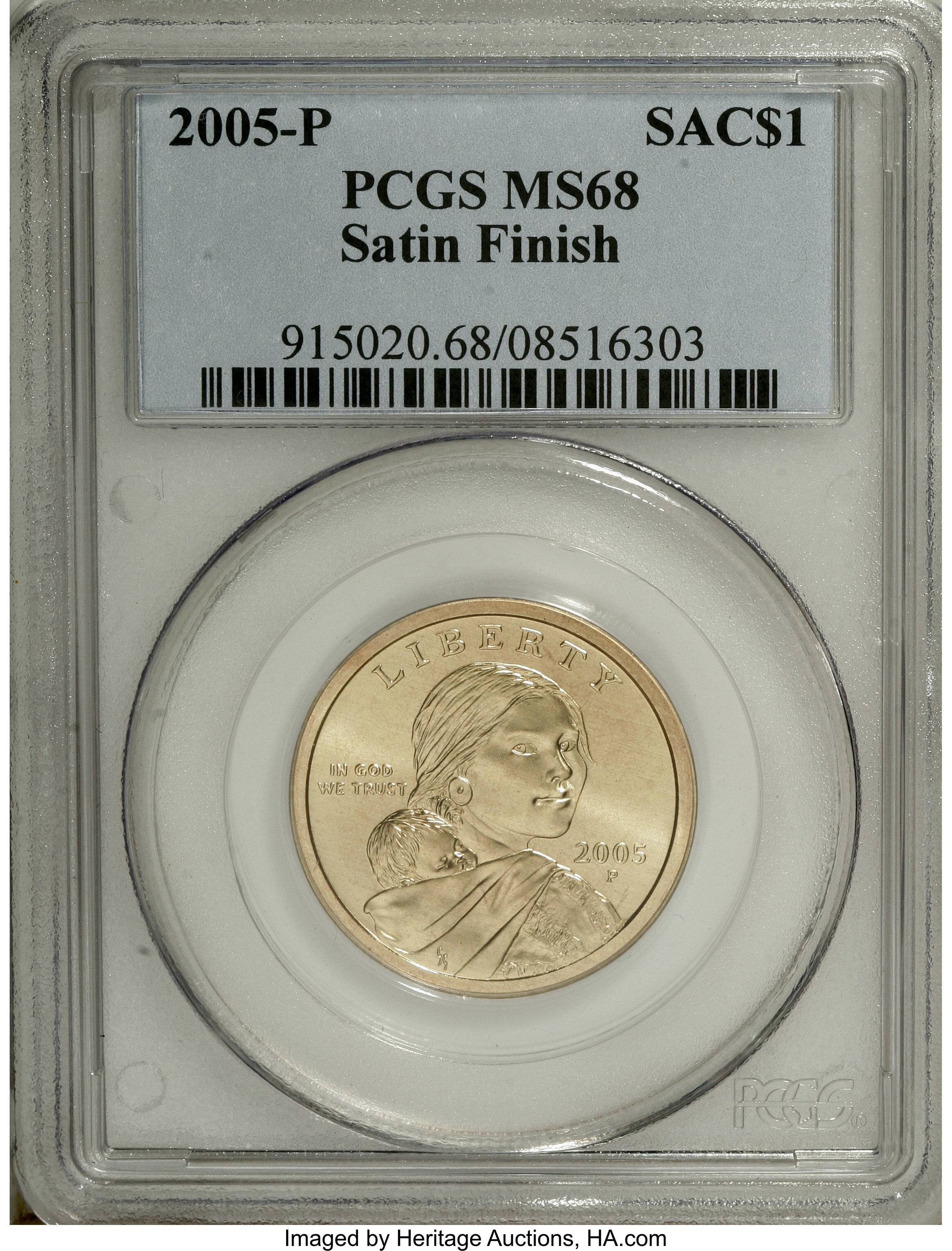 image for: (3)2005-P SAC$1 Satin Finish MS68 PCGS.... (Total: 3 Coins)