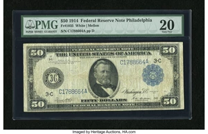 image for: Fr. 1035 $50 1914 Federal Reserve Note PMG Very Fine 20....