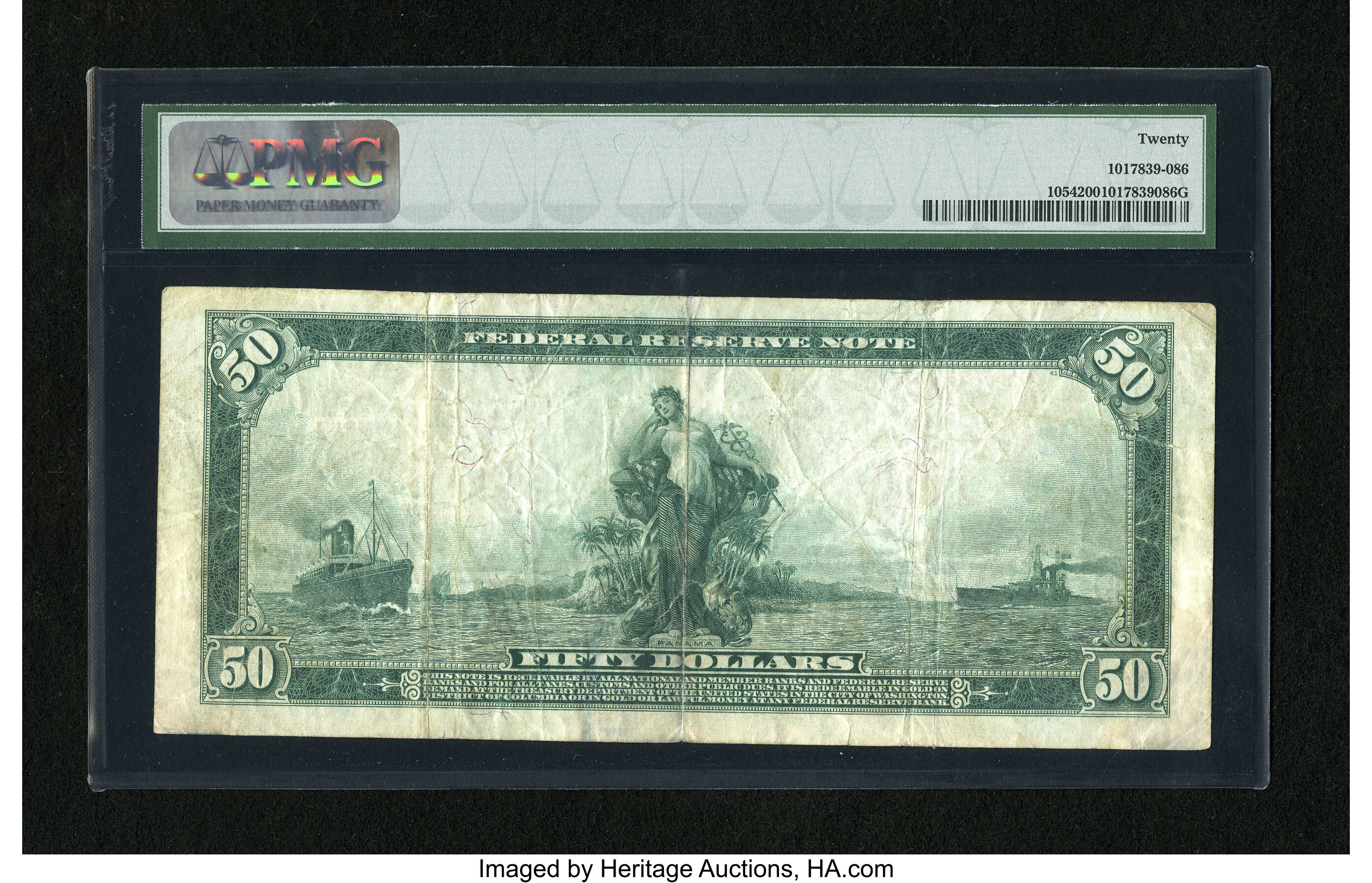 image for: Fr. 1054 $50 1914 Federal Reserve Note PMG Very Fine 20....