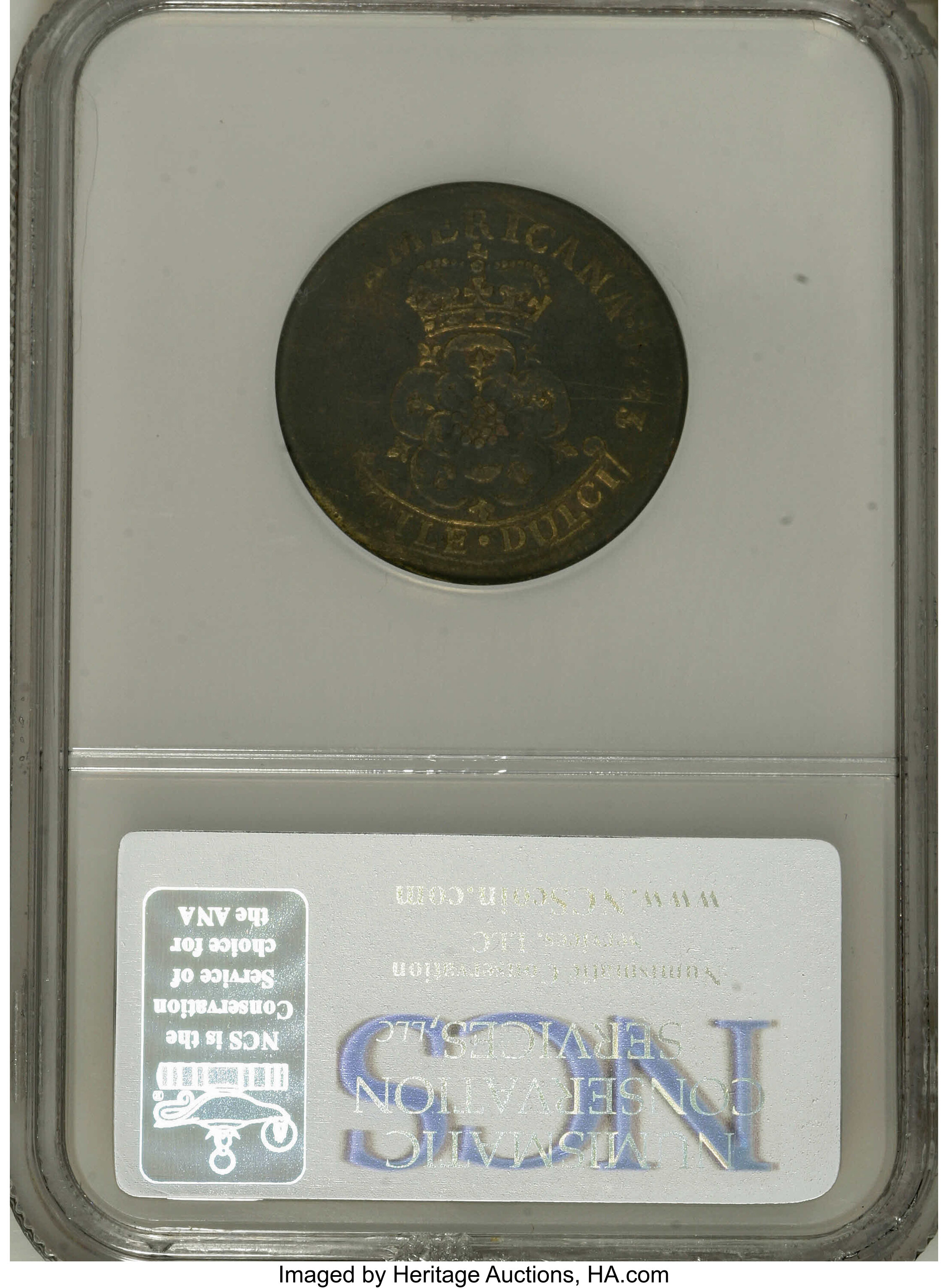 image for: 1723 1/2P Rosa Americana Halfpenny, Crown--Damaged--NCS. Fine Details. NGC Census: (0/0). PCGS Population (0/10).   (#119)...