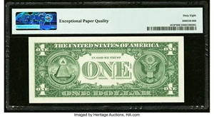 image for: Fr. 1619* $1 1957 Silver Certificate Star. PMG Superb Gem Unc 68 EPQ....