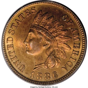image for: 1886 1C Type One PR65 Red PCGS. The Type One 1886 is more frequently encountered than the Type Two, but any 1886 in Gem con...